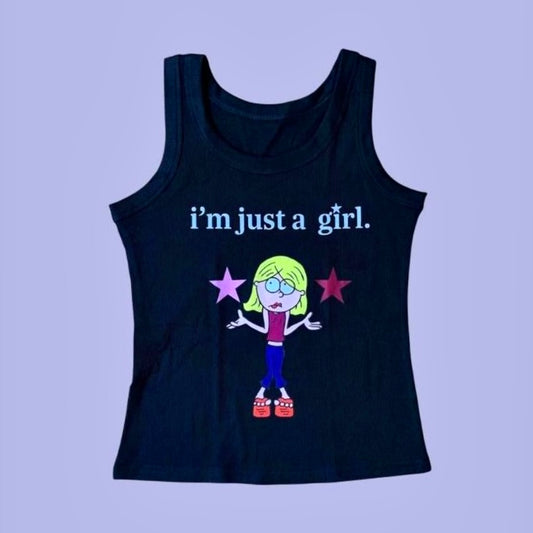 IM JUST A GIRL TANK TOP BLACK